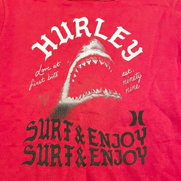 Hurley Red Shark Hoodie Boys Size Large 12-13 Yrs - Picture 2 of 16